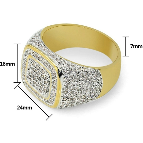 Luxury Style ICED Statement Ring 18k Gold ... - Picture 2 of 14